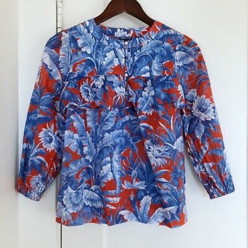 J. Crew Ruffle Top Ratti Rio - Picture 3 of 7